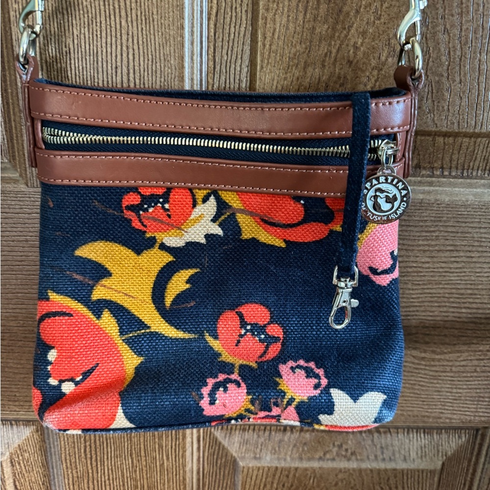 Spartina 449 Floral Crossbody Bag in Black and Red